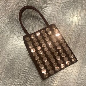 Bloomingdale’s Little Brown Velvet Purse